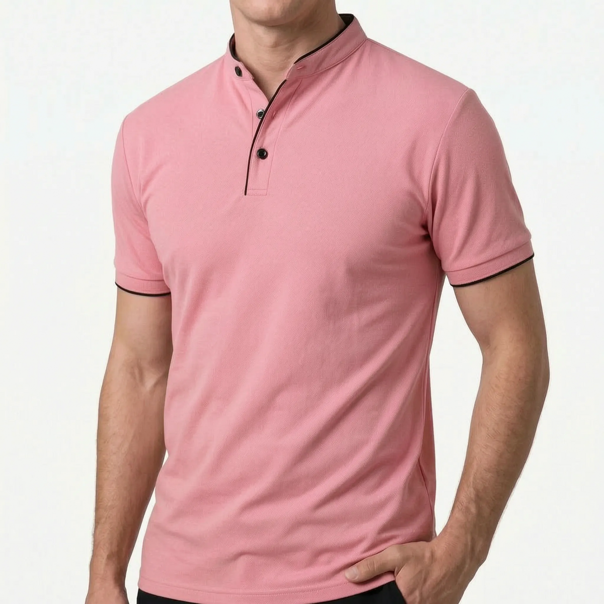 Colaris - Polo Uomo Con Colletto Alla Coreana 