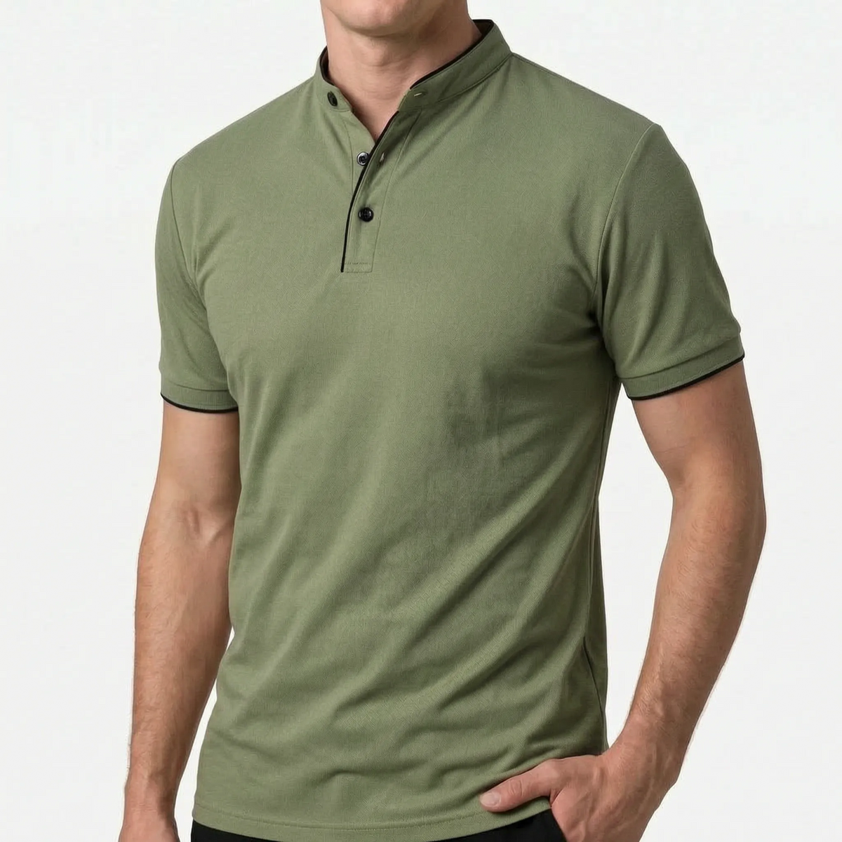 Colaris - Polo Uomo Con Colletto Alla Coreana 