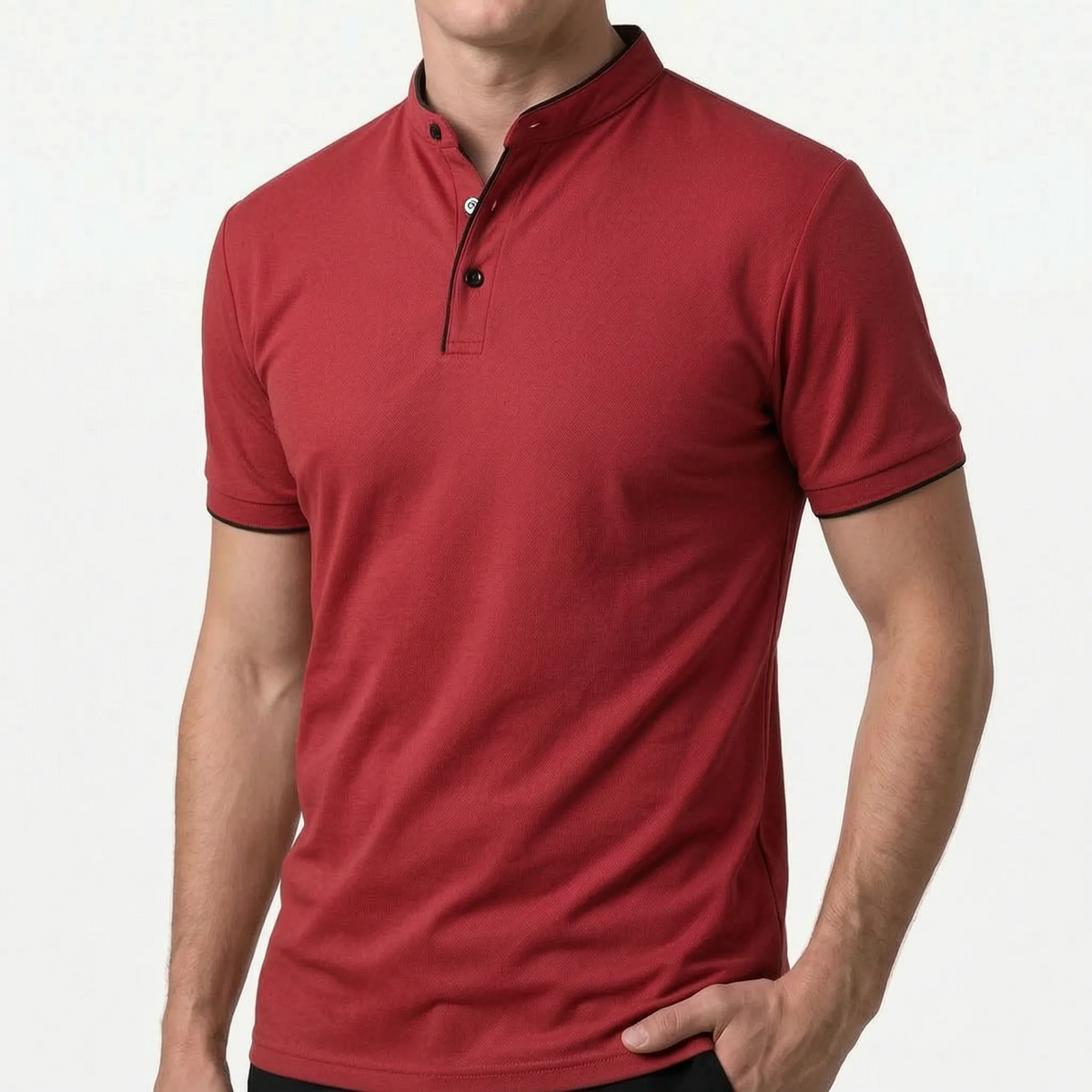 Colaris - Polo Uomo Con Colletto Alla Coreana 
