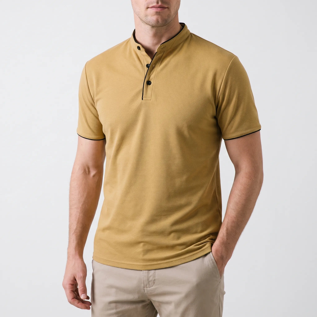 Colaris - Polo Uomo Con Colletto Alla Coreana 