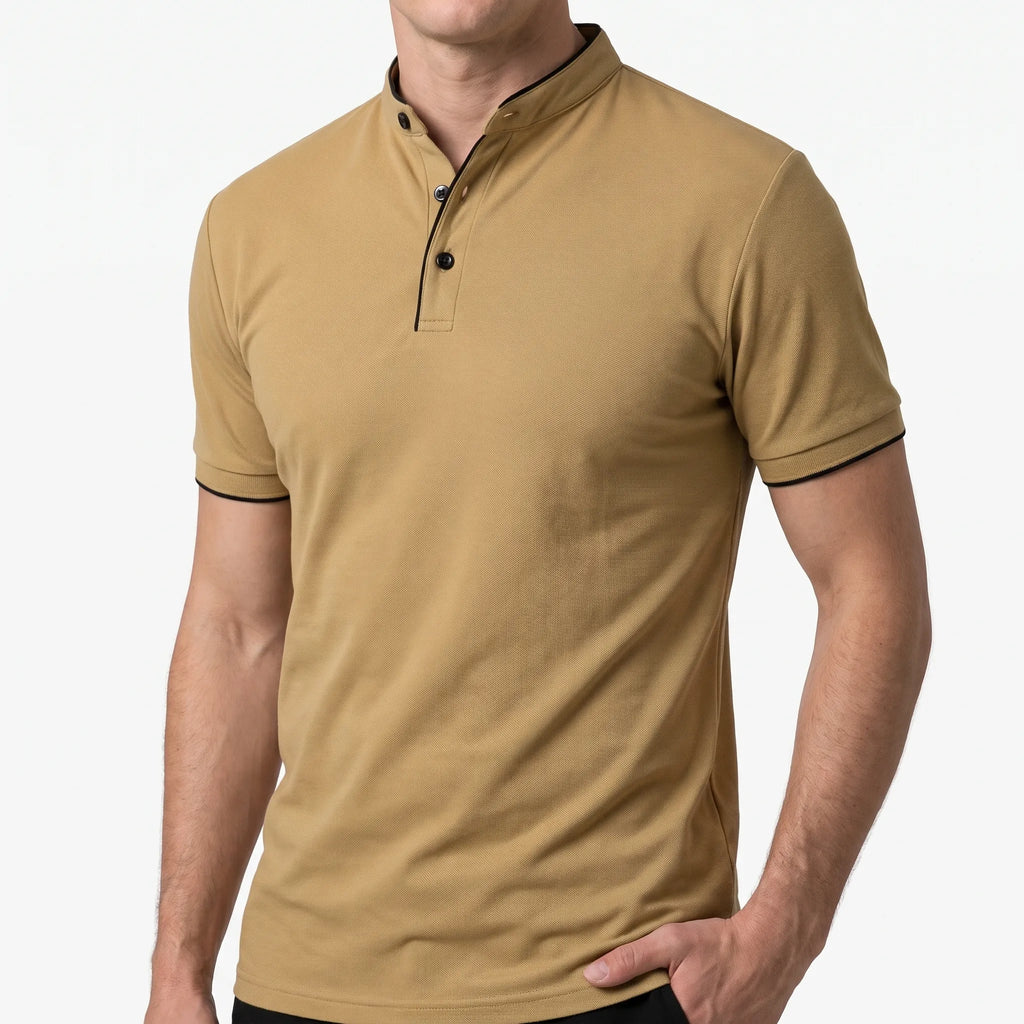 Colaris - Polo Uomo Con Colletto Alla Coreana 