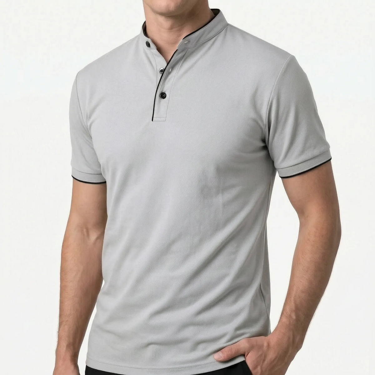 Colaris - Polo Uomo Con Colletto Alla Coreana 