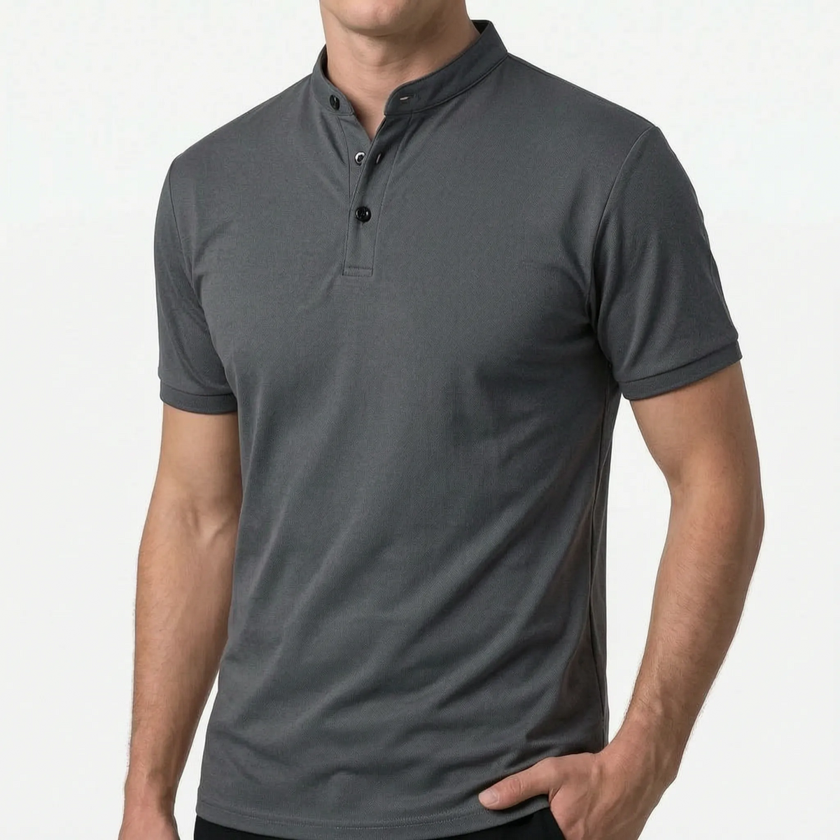 Colaris - Polo Uomo Con Colletto Alla Coreana 