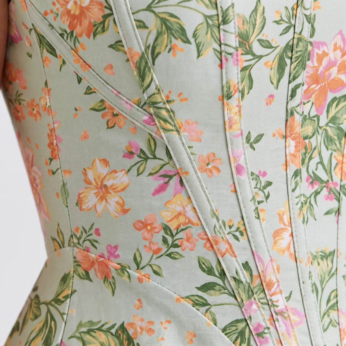 FloralAura - Vestito Midi Con Stampa Floreale 