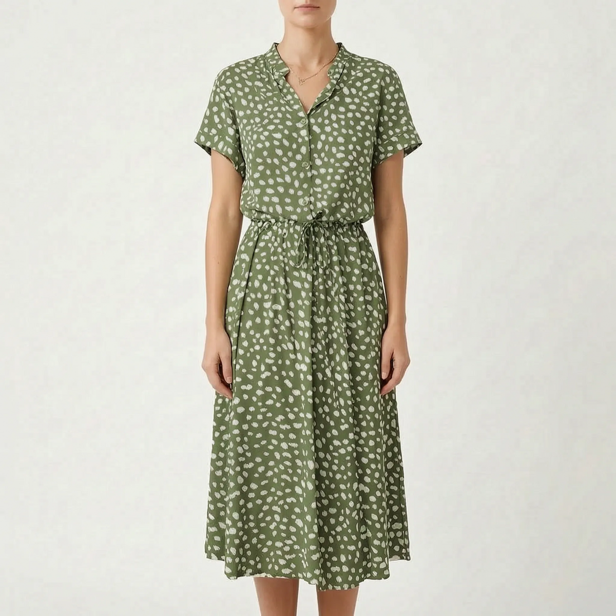 Floralys - Vestito Midi Con Bottoni 
