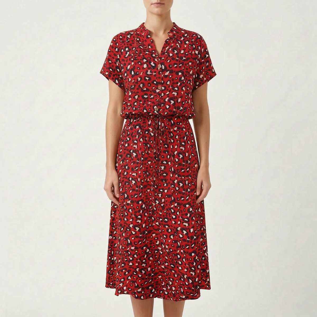 Floralys - Vestito Midi Con Bottoni 