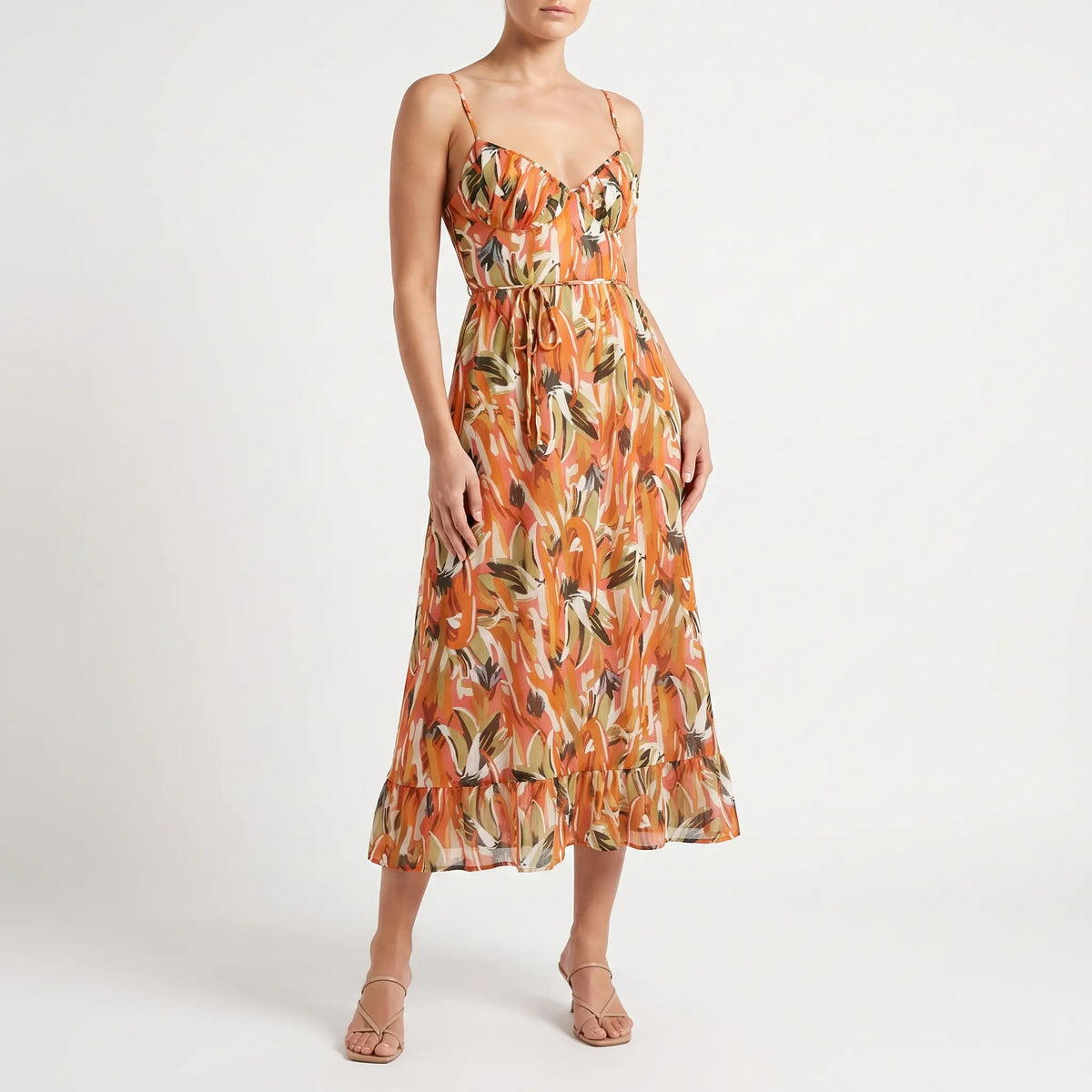 Floramidi - Vestito Midi Con Stampa Floreale 