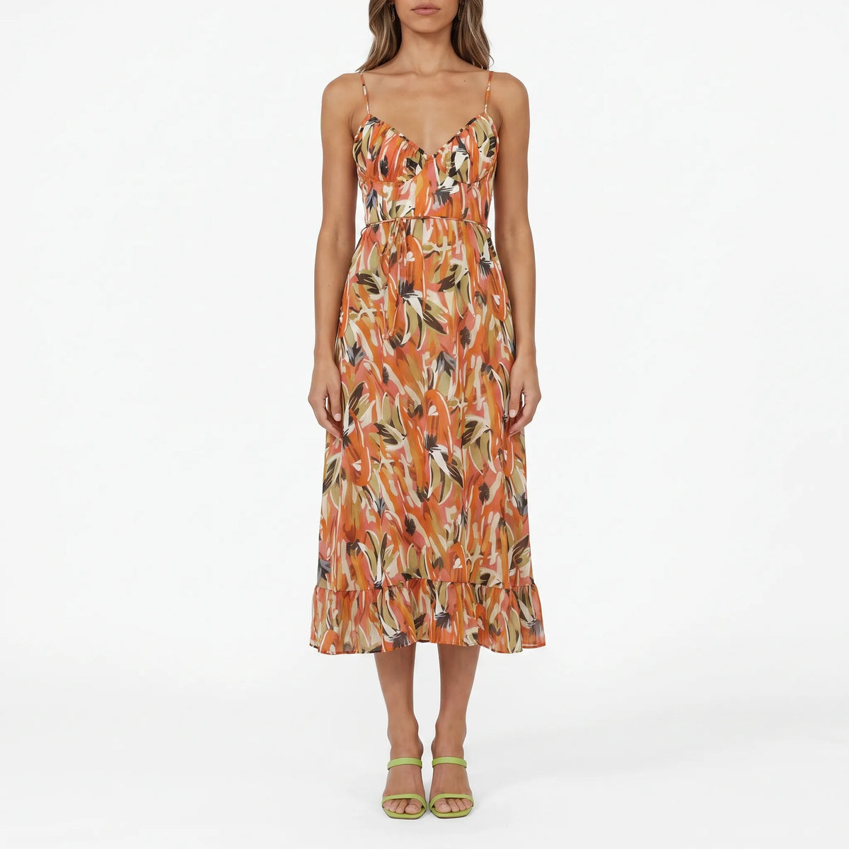 Floramidi - Vestito Midi Con Stampa Floreale 