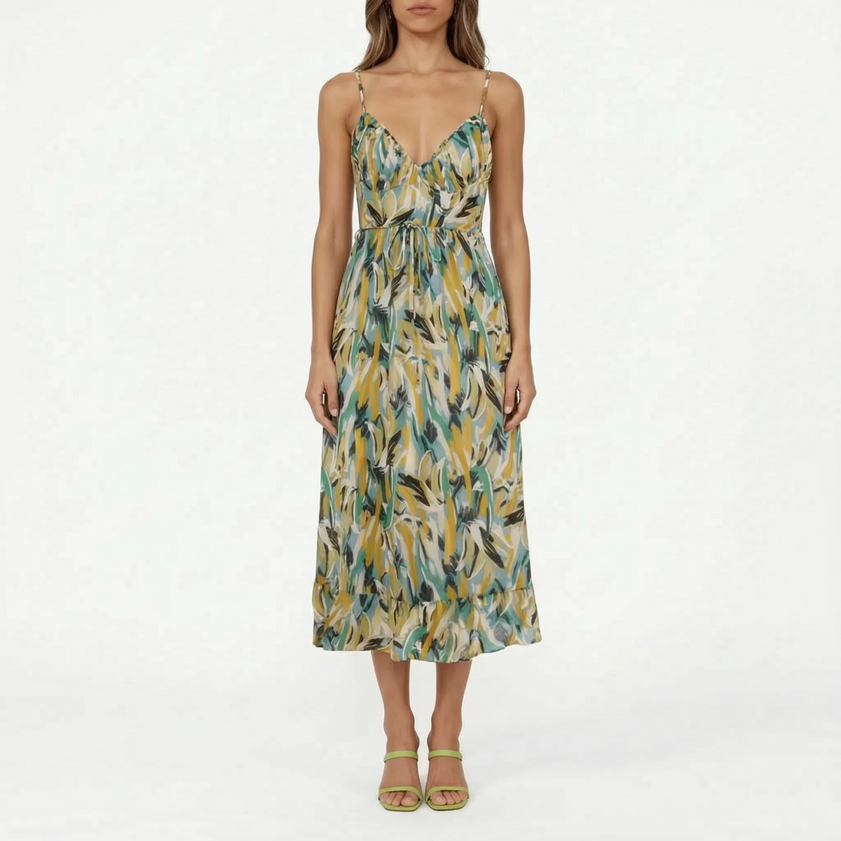 Floramidi - Vestito Midi Con Stampa Floreale 
